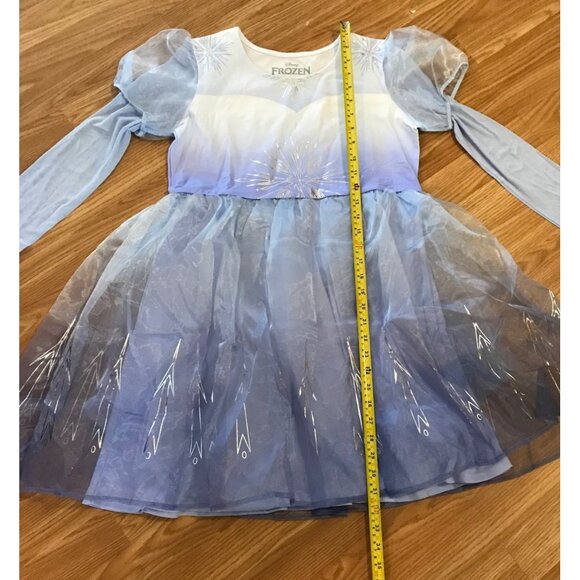 Disney Frozen Princess Elsa Dress Size 2X Blue Silver Snowflake Halloween - Picture 9 of 9